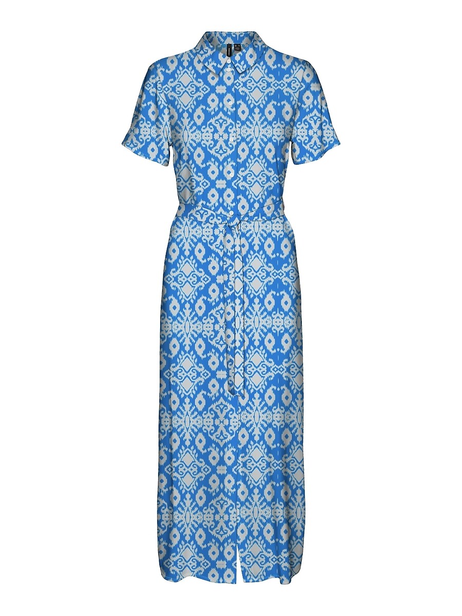 VERO MODA<br>Vestido maxi estampado, gola alta