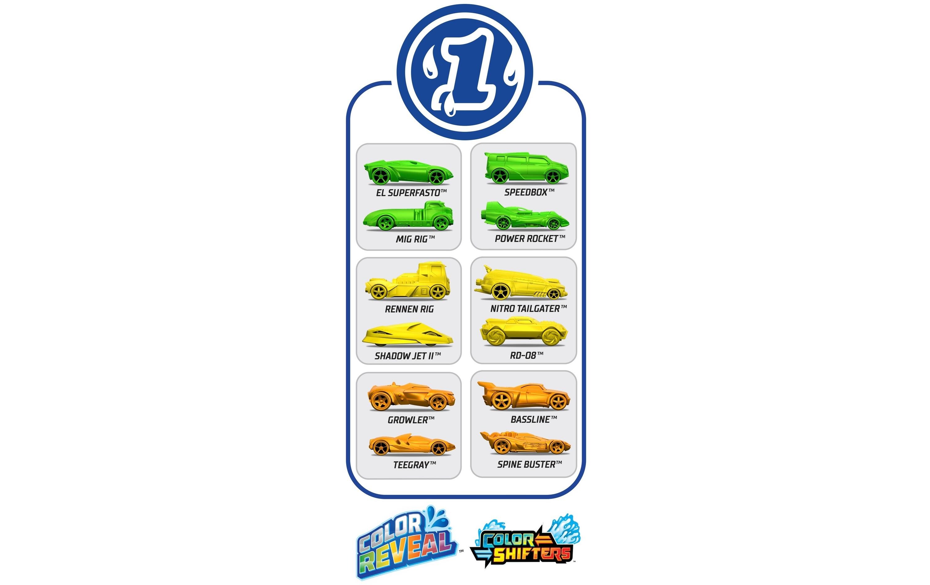 Color Reveal Die-Cast 2er-PackFahrzeuge mit Farbwechsel- und Überraschungseffekt