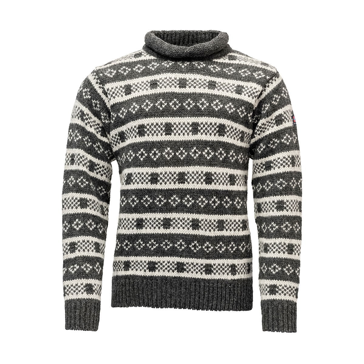 Devold Alnes Wool Roll Neck, (Anthracite/Grey Melange)