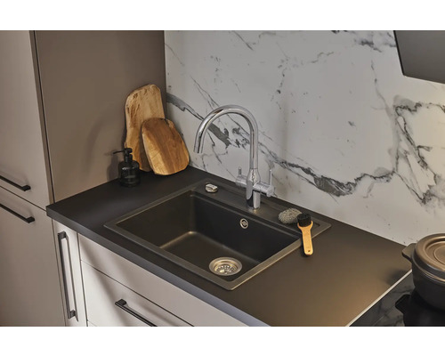 KEO NOA keukenkraan met filterfunctie, chroom, inclusief BWT MyAqua Soft filter en filterkop, filtert chloor, kalkaanslag en zware metalen