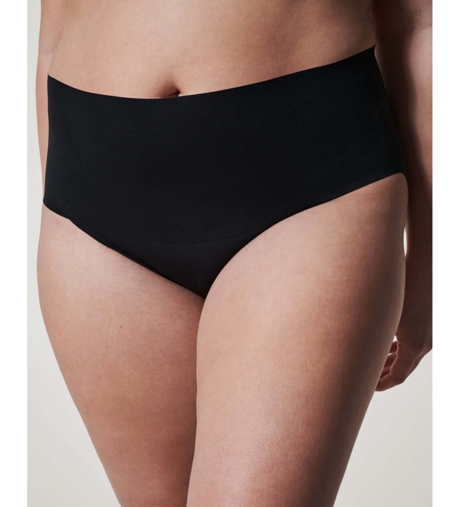 Calcinha modeladora sem costura de cintura alta SPANX preta