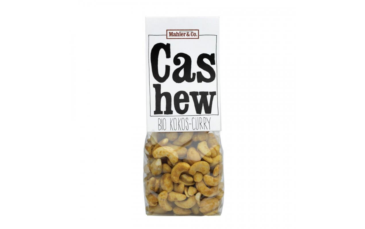Beutel Bio Cashews gewürzt Kokos-Curry 140 gCurry-Kokos Cashews