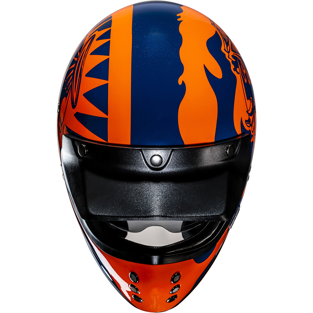 HJC - Casque V60 Flame MC27 / Orange / Bleu