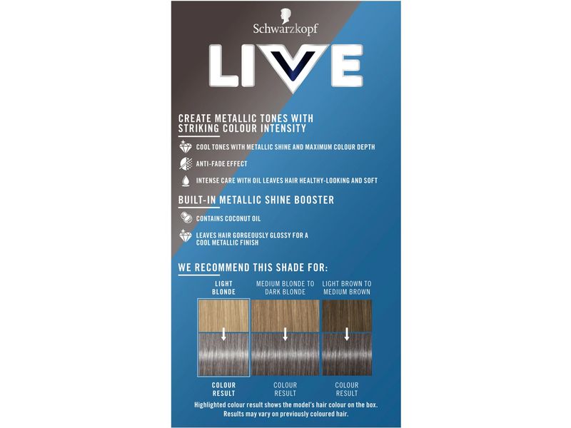 Schwarzkopf LIVE Haarcoloration Urban Metallics U72 Dusty S Haarfarbe mit Metall-Glanz-Booster für kühle, schimmernde Töne