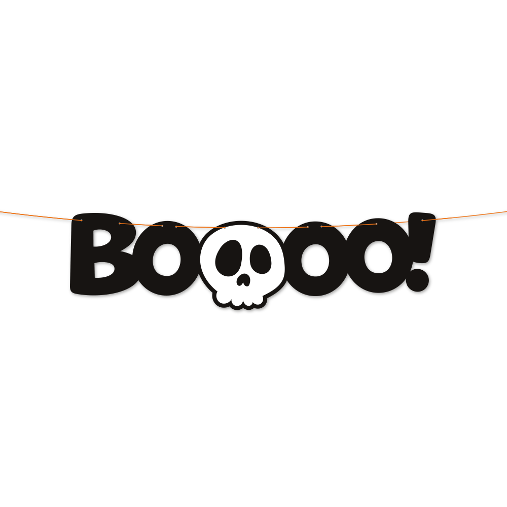 Halloween Letterslinger Wit Zwart Boo 2m
