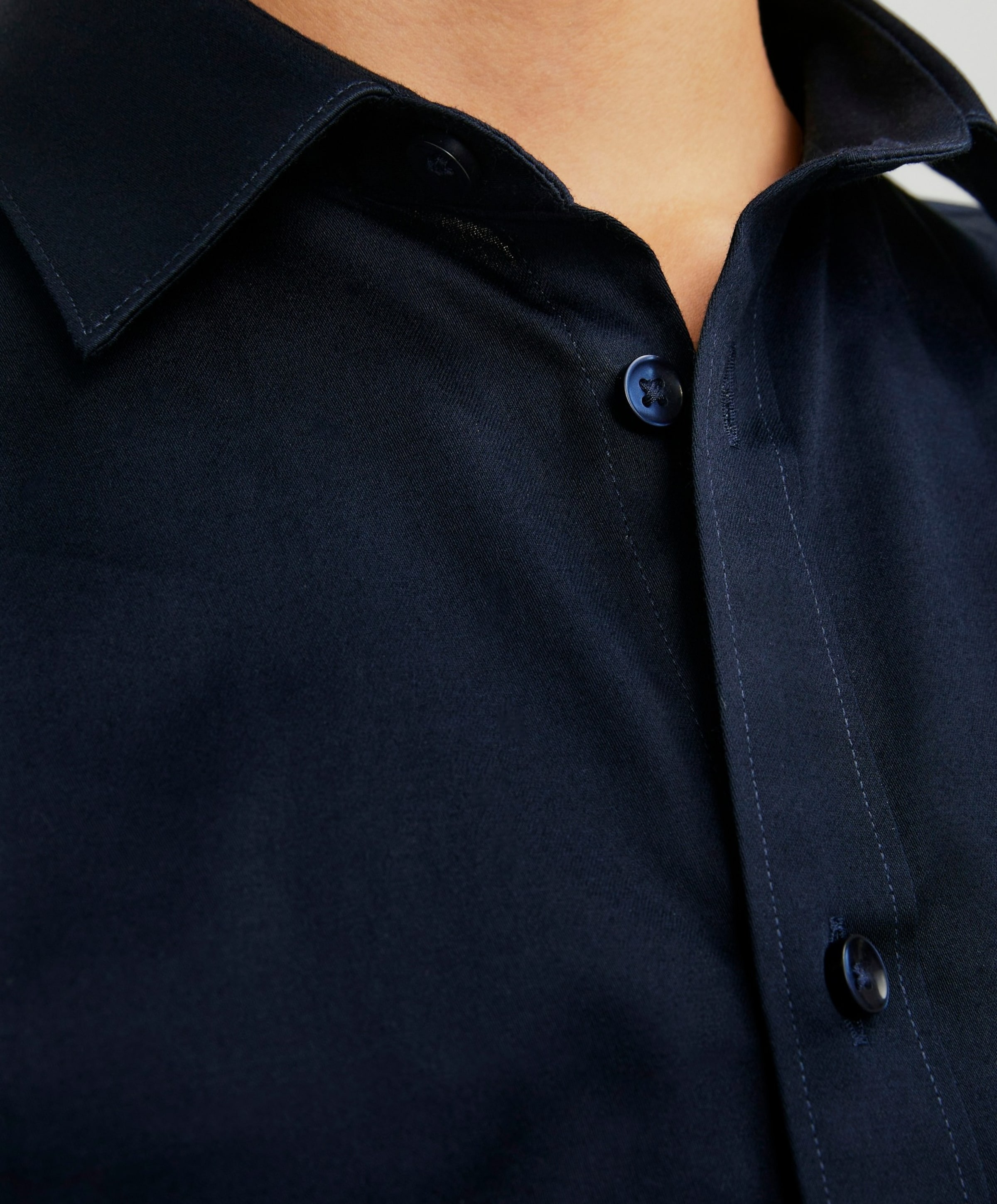 Jack & Jones Jongens overhemd lange mouw blauw