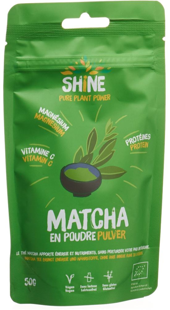 SHINE Matcha Pulver<br>50 g, Beutel, Pulver, BIO