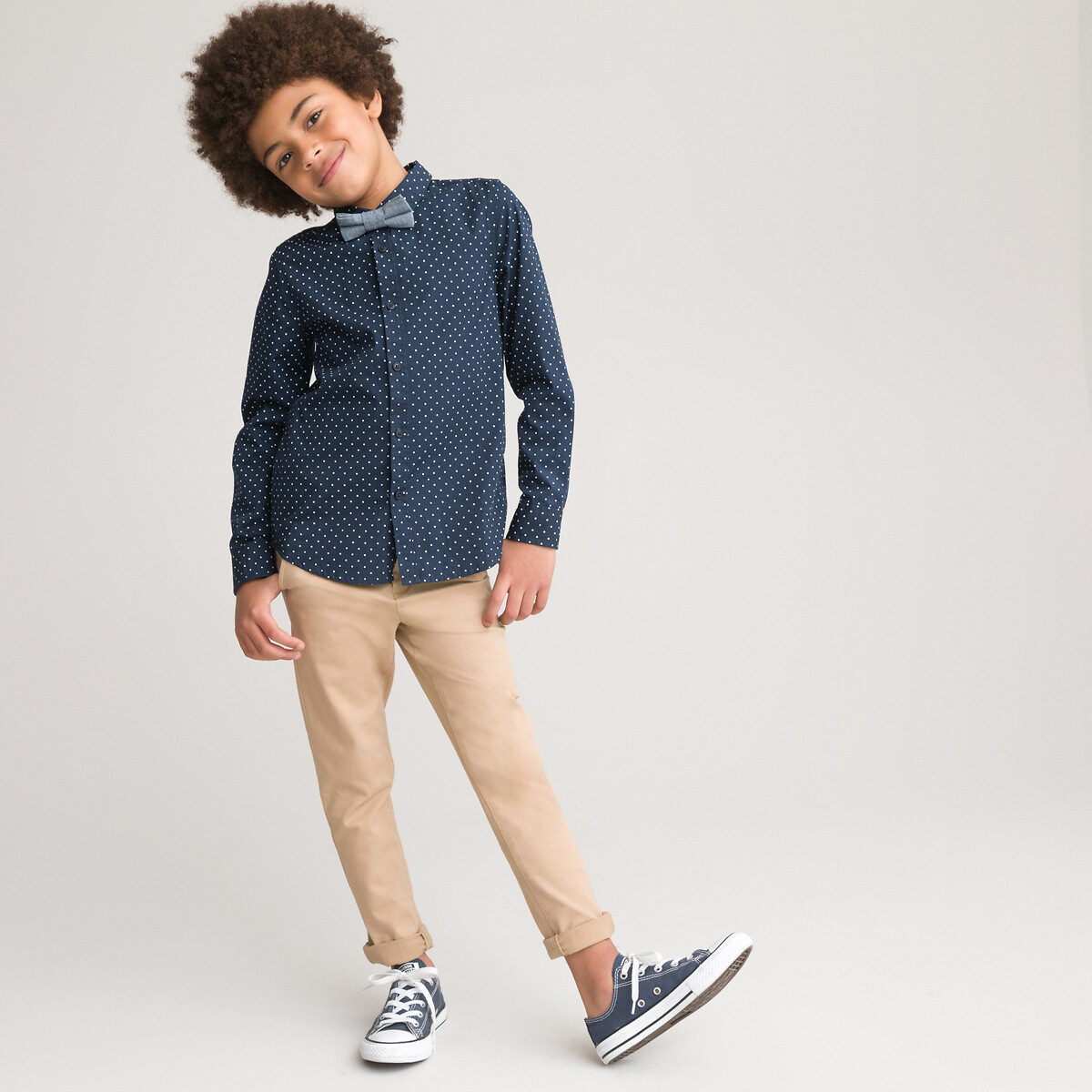 COLEÇÕES LA REDOUTE<br>Camisa estampada, gravata borboleta removível