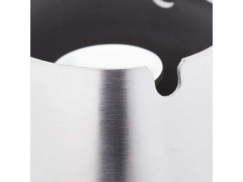 relaxdays Aschenbecher Edelstahl Silber Windsicherer Aschenbecher
