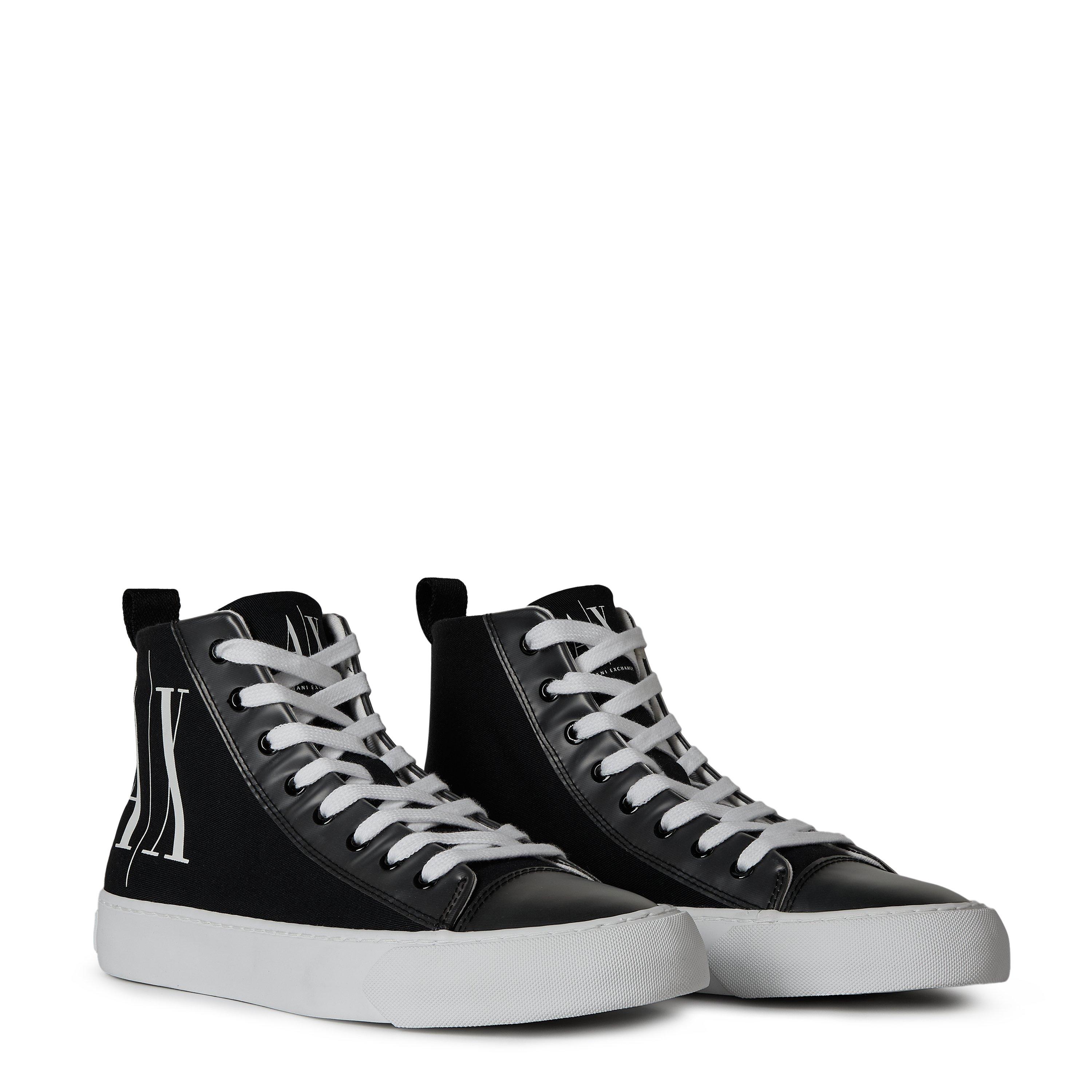 Armani Exchange High Top Cotton Trainers