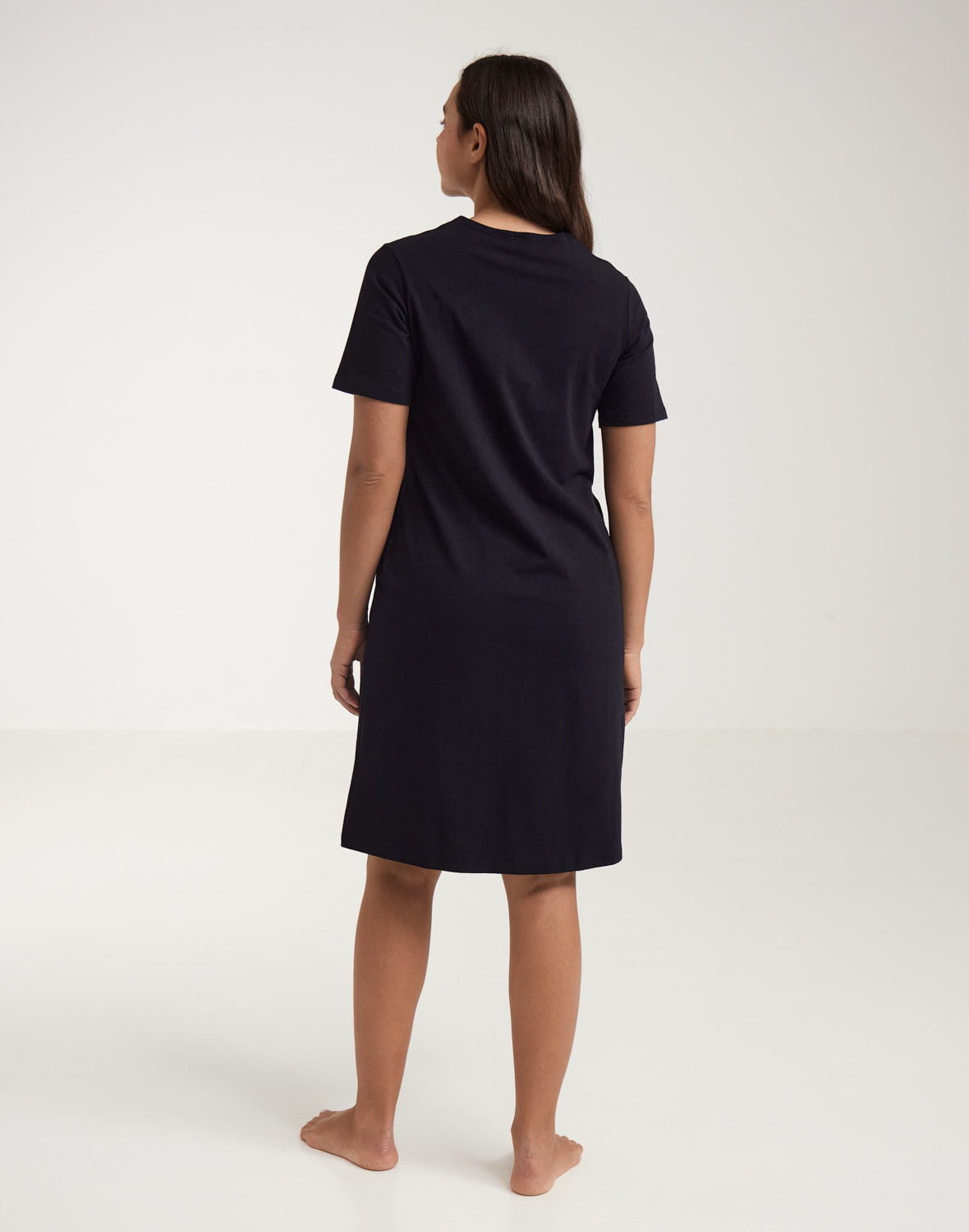 T-shirtjurk met zakken van katoen voor dames