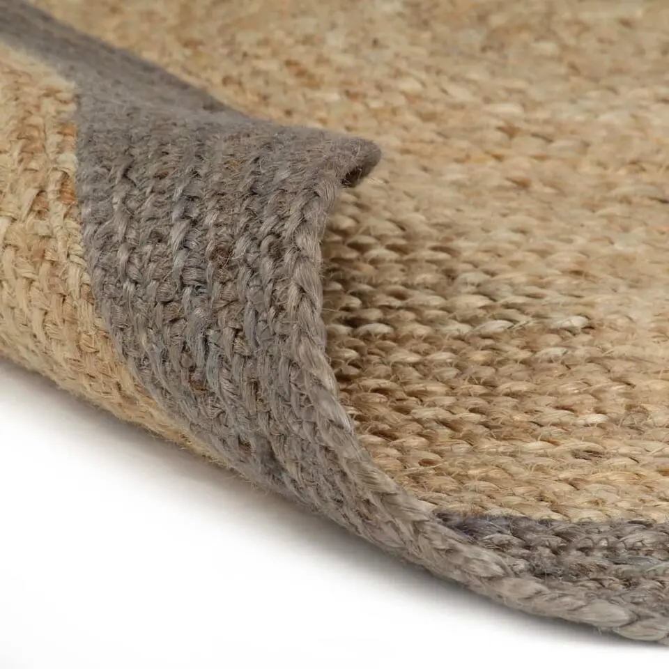 vidaXL Rond Tapijt – Grijs Jute – Ø150 cm – Duurzaam & Natuurlijk