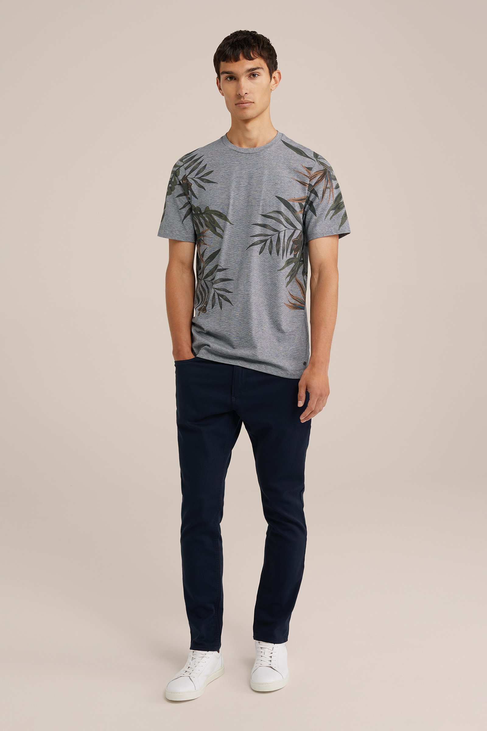 T-shirt met dessin WE Fashion Blauw