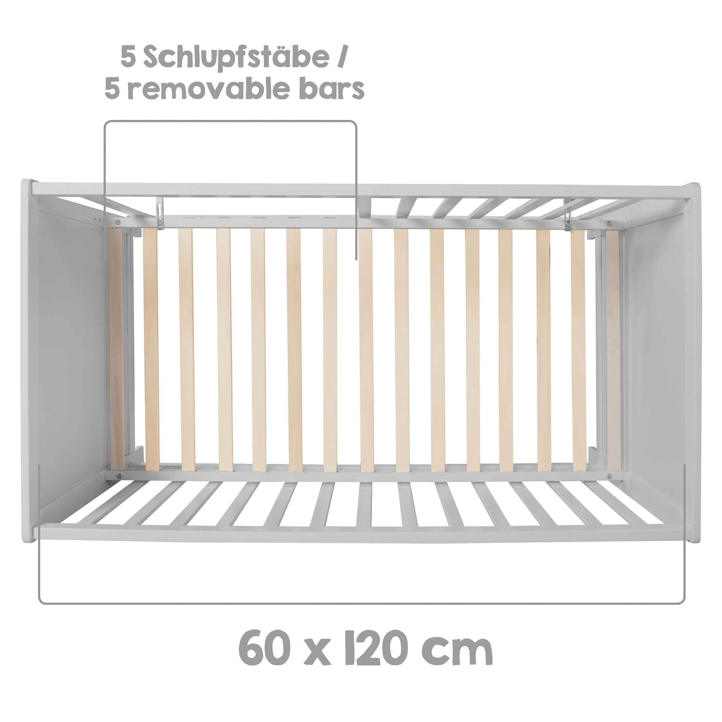 roba Beistellbett, 60 x 120 cm mit Matratze Universal