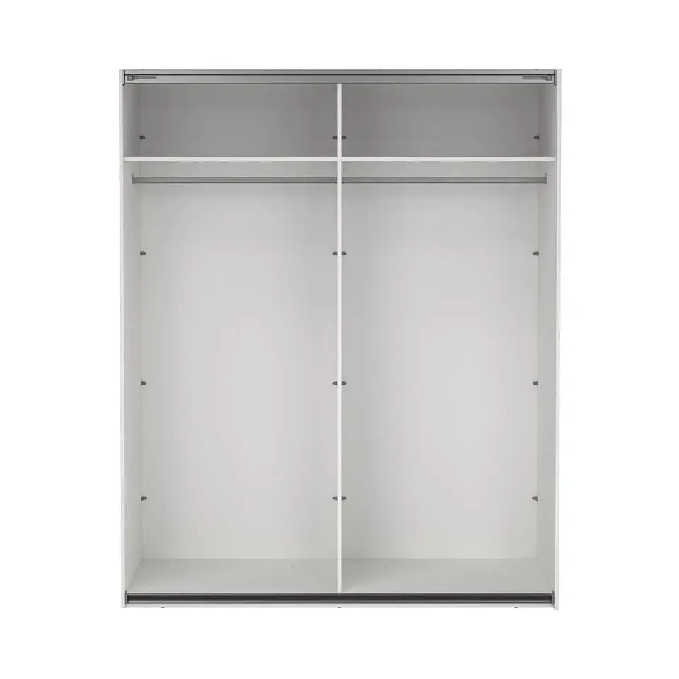 Hioshop Catania schuifdeurkast 2 deuren met spiegel 180x220cm wit