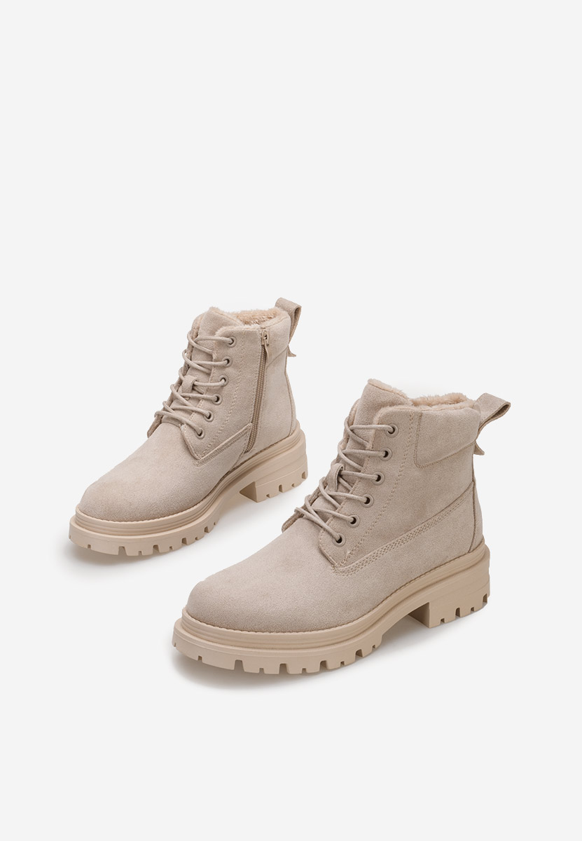 Bottines à lacets femme beige Sedria