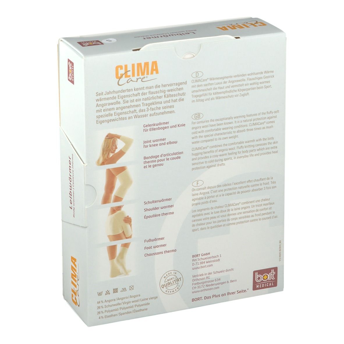 BORT CLIMACare® Leibwärmer Gr. S weiß