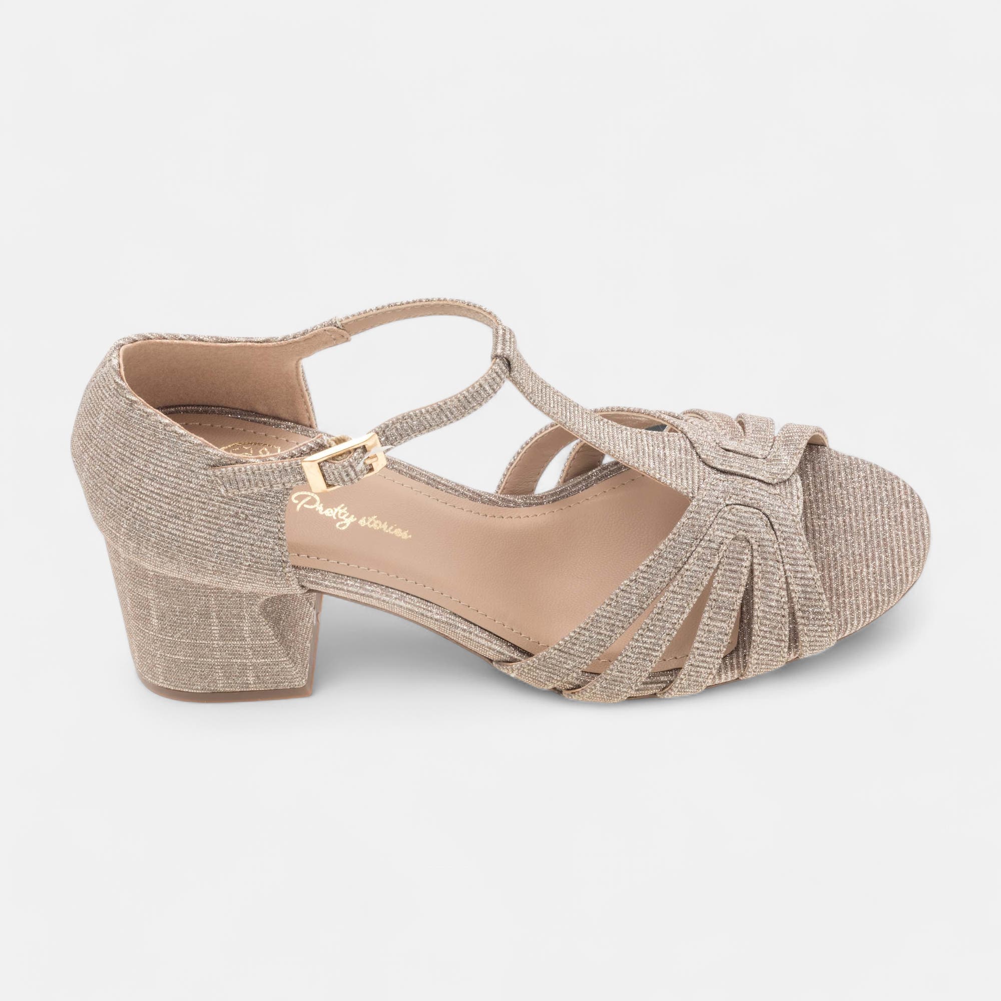 Nu-pieds à talon Femme or