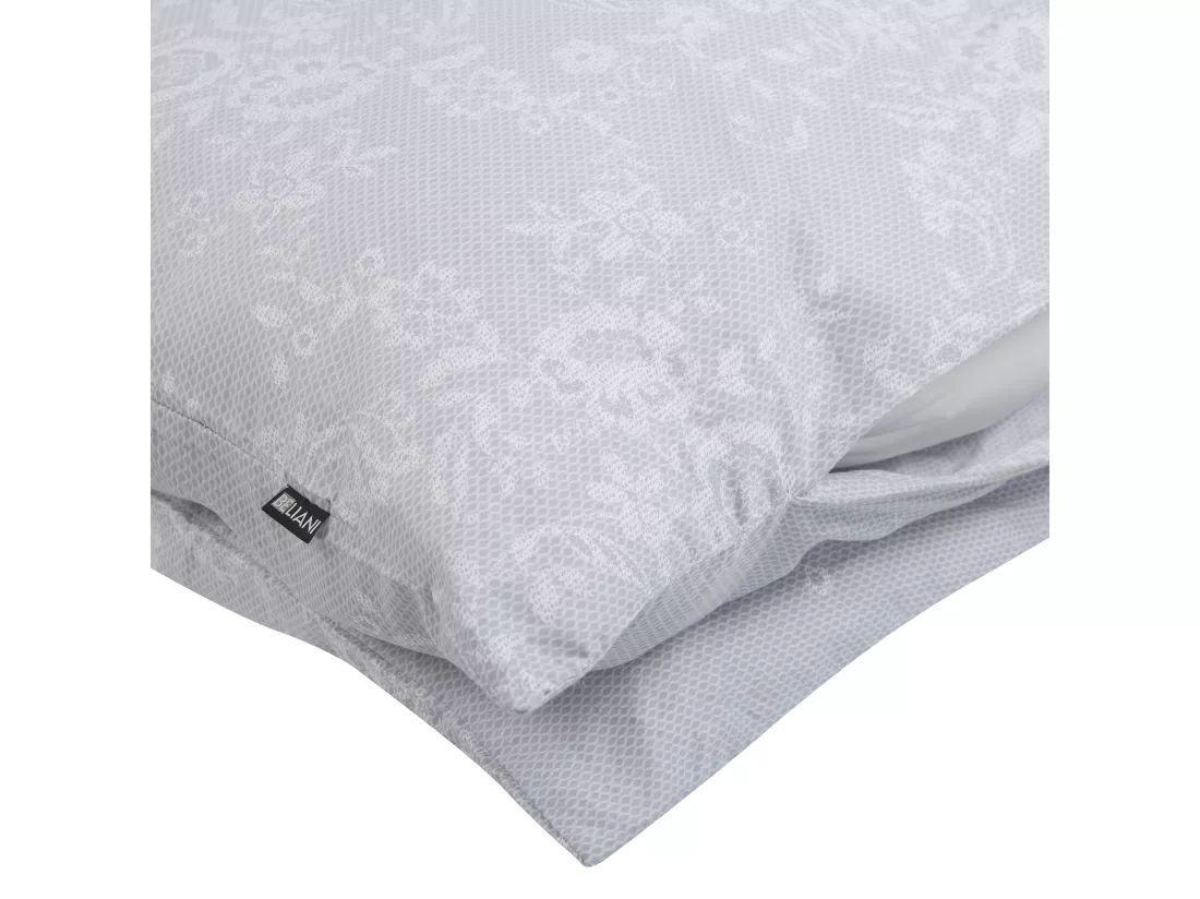 Ensemble de housses de couette MORNINGSIDE Satin de coton 135 x 200 cm Gris