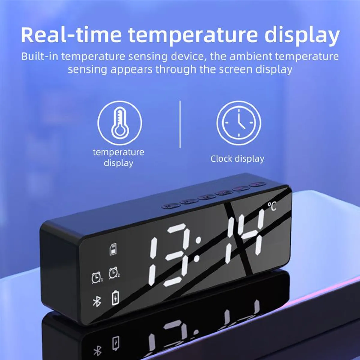 Universal Haut-parleur Bluetooth avec réveil - Noir