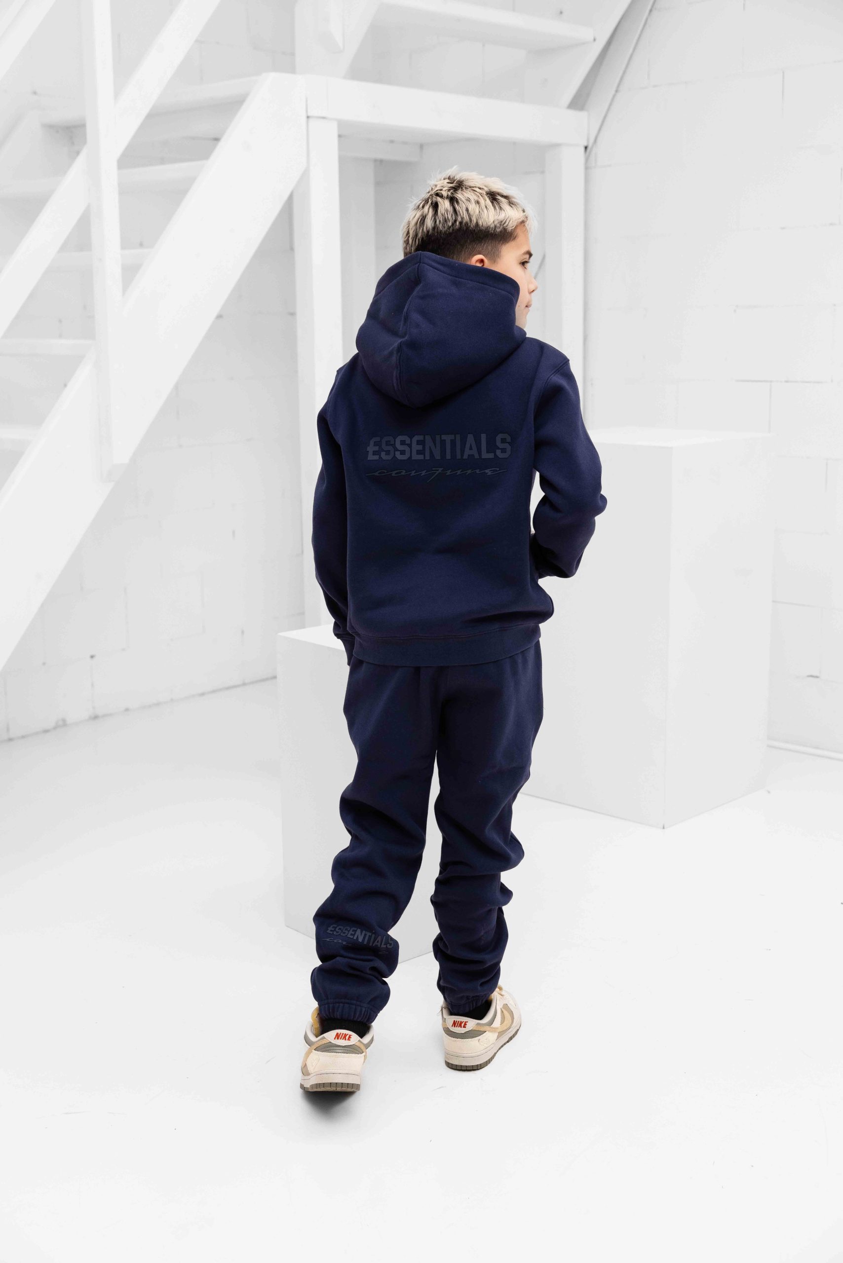 Cou7ure Essentials Rubber Trainingspak Kids Donkerblauw