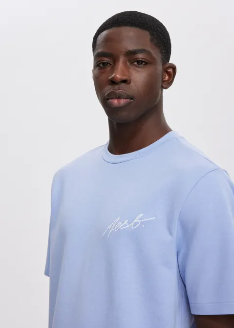 T-shirt met merk print paars (LAV)