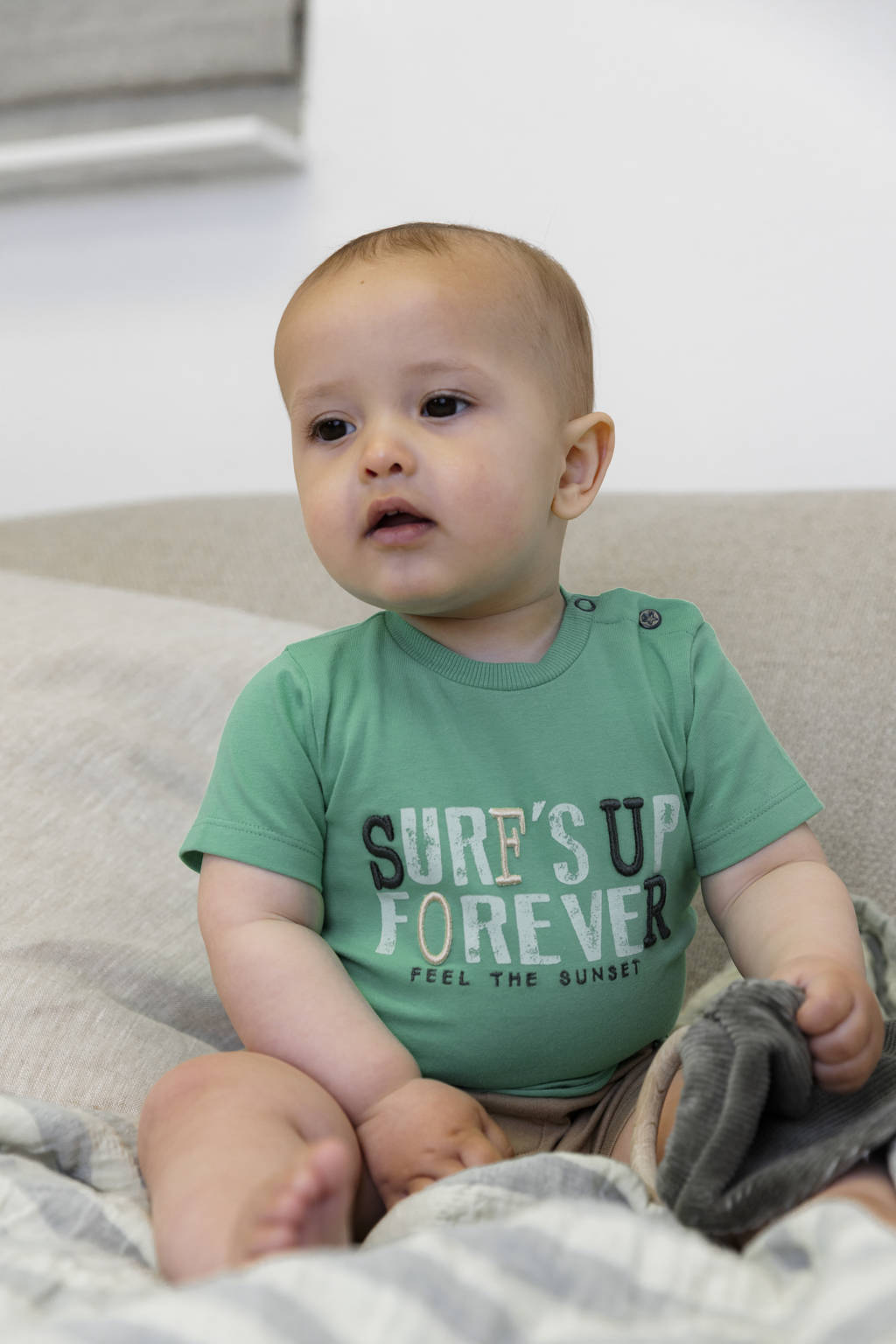 Dirkje T-shirt T-shirt ss met tekst groen