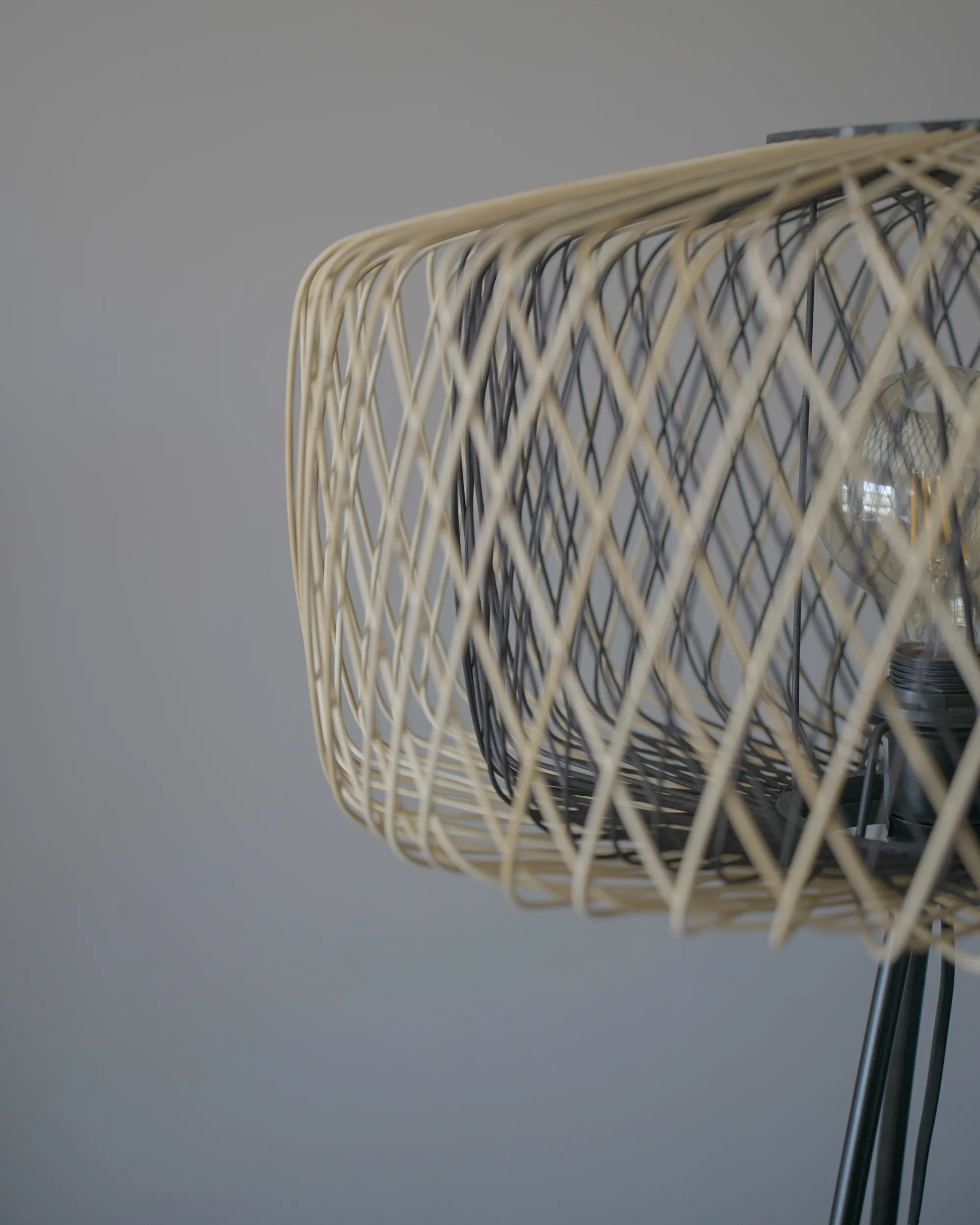 Staande lamp JAVARI Bamboehout Bruin/zwart
