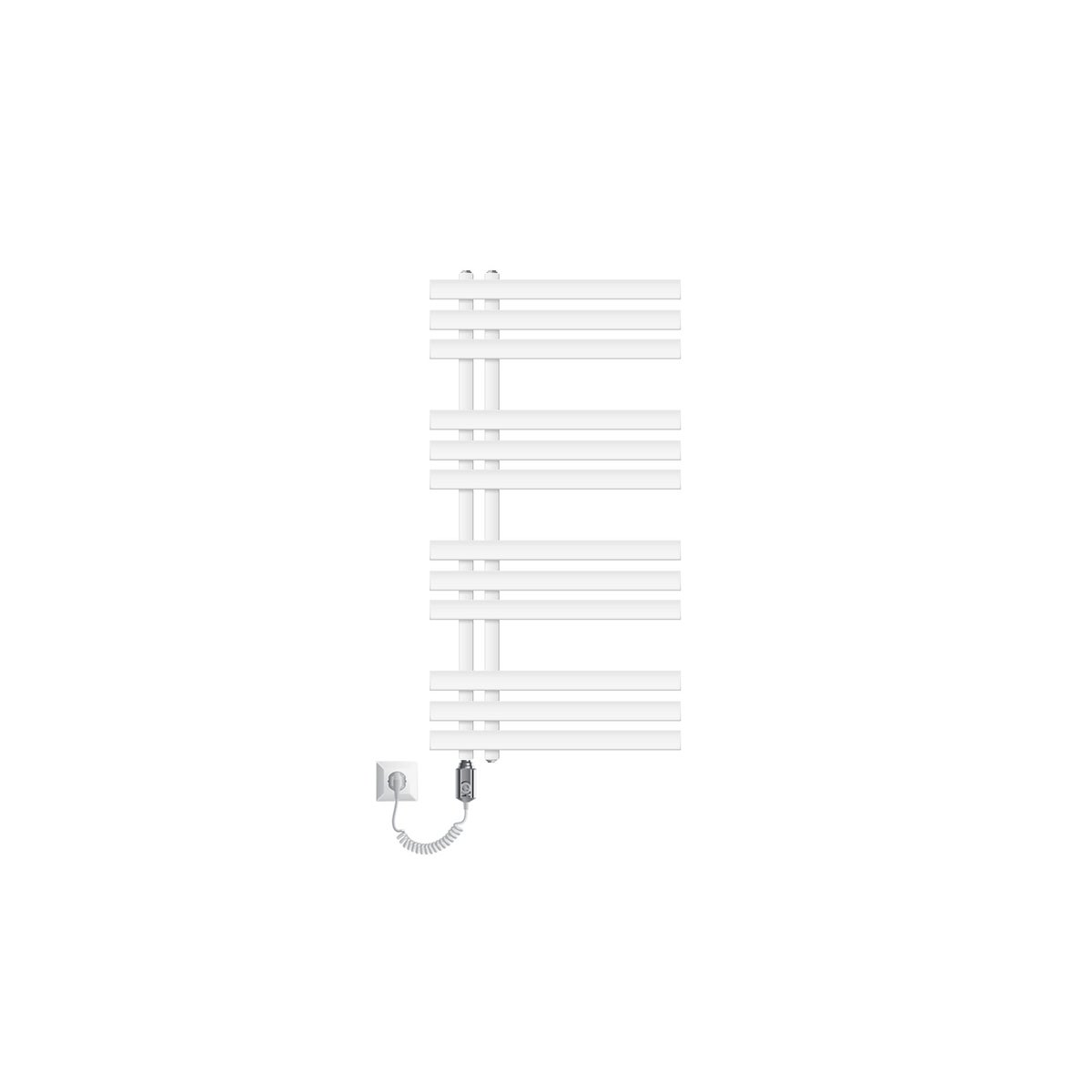 ECD Duitsland Elektrische badkamerradiator 500 x 1000 mm Wit met 300W verwarmingselement - Platte design badkamerradiator Paneelradiator Handdoekverwarmer Handdoekdroger Handdoekverwarmer