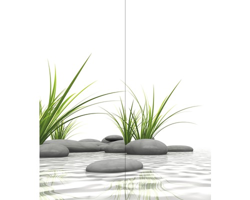 BREUER douchewandpaneel, fotodesign, hoekdesign, Zen & Grass, 2 x 90 x 210 cm