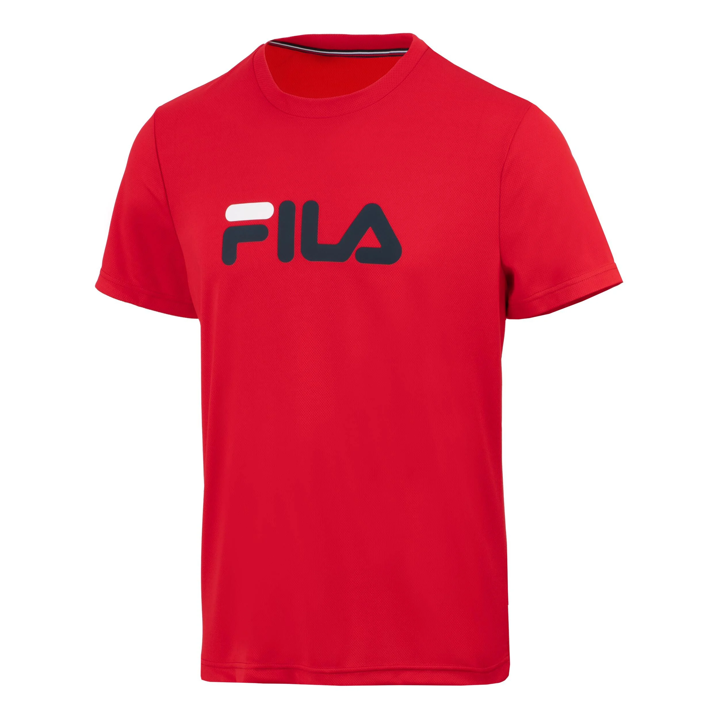 Fila Logo T-shirt Hommes - Rouge , Bleu Foncé