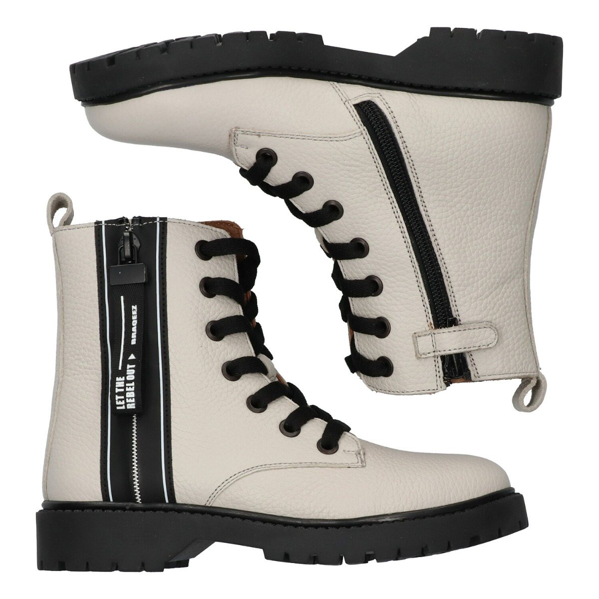 Belle Boot - Biker Boots Braqeez Beige