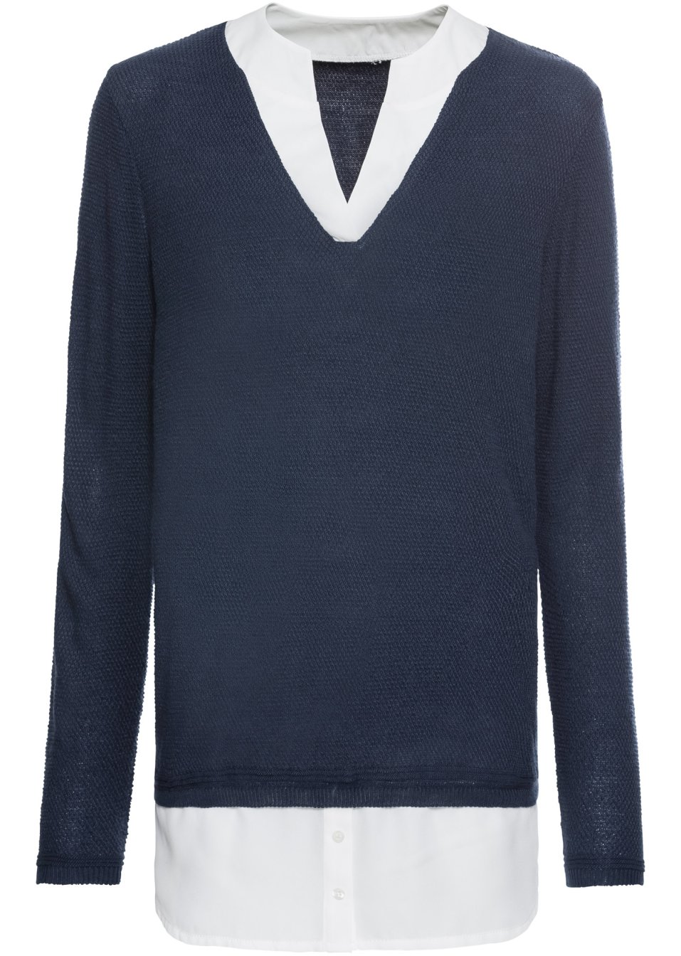 Pull à empiècement chemisier