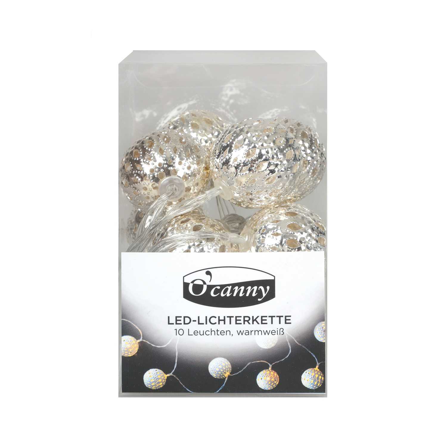 O'Canny LED-Lichterkette mit Metallkugeln
