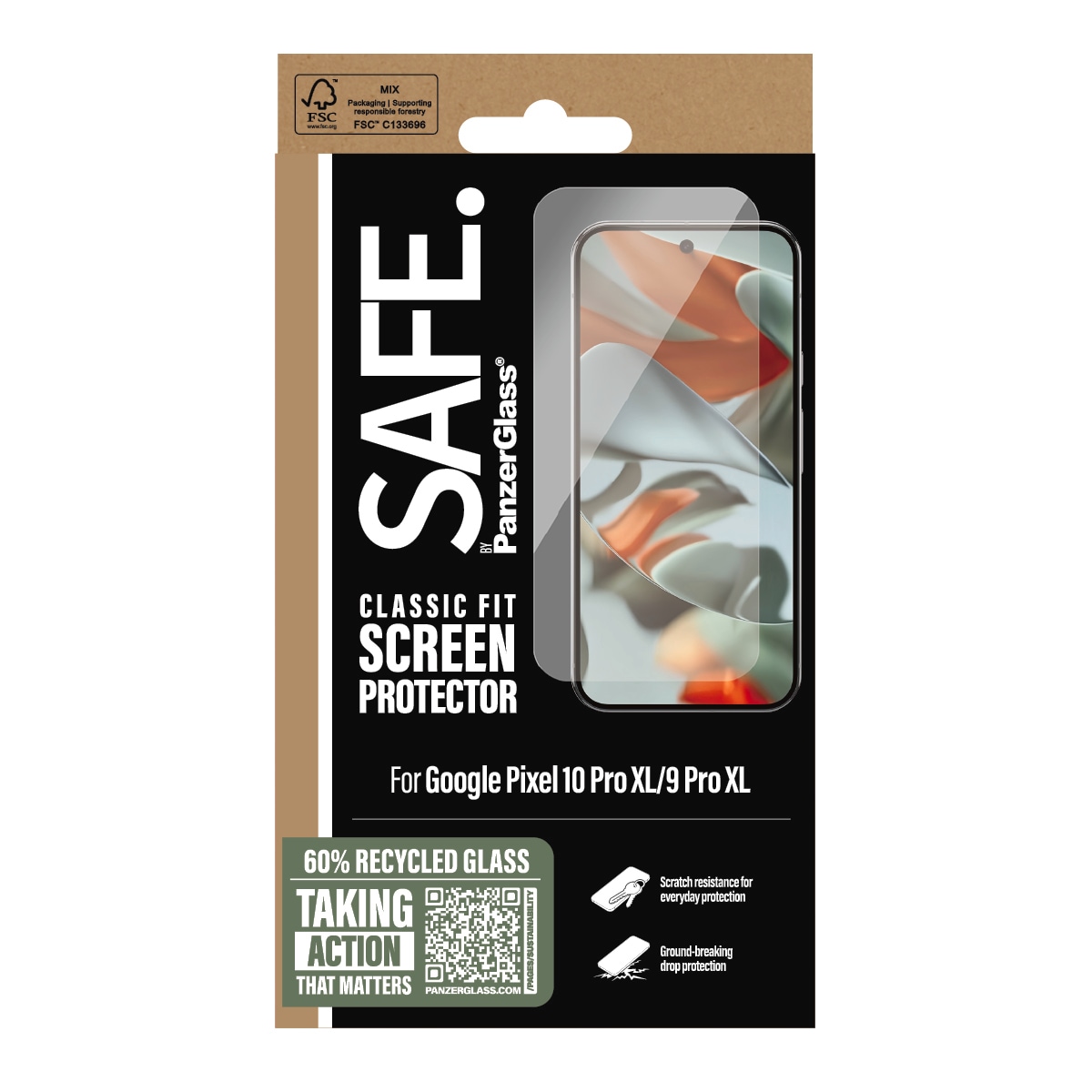 SAFE by PanzerGlass Displayschutzglas »Classic Fit Screen Protector« für Google Pixel 9 Pro XL;Google Pixel 10 Pro XL Displayschutzfolie, Schutzfolie, Bildschirmschutz, kratz- & stossfest