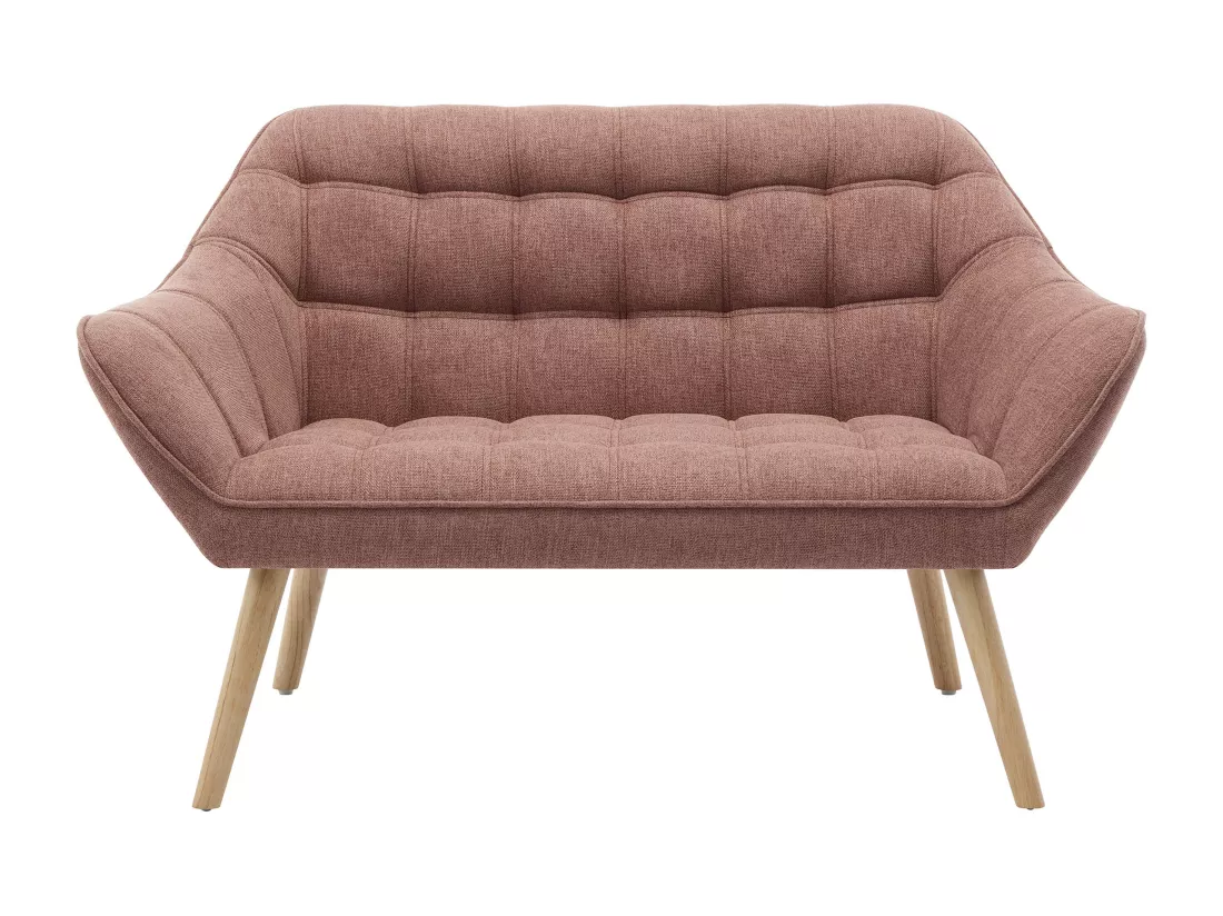 Canapé 2 places et fauteuil en tissu rose chiné CASERTA