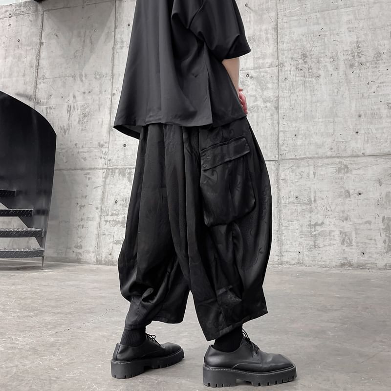Patow - Hoge taille effen cropped harembroek