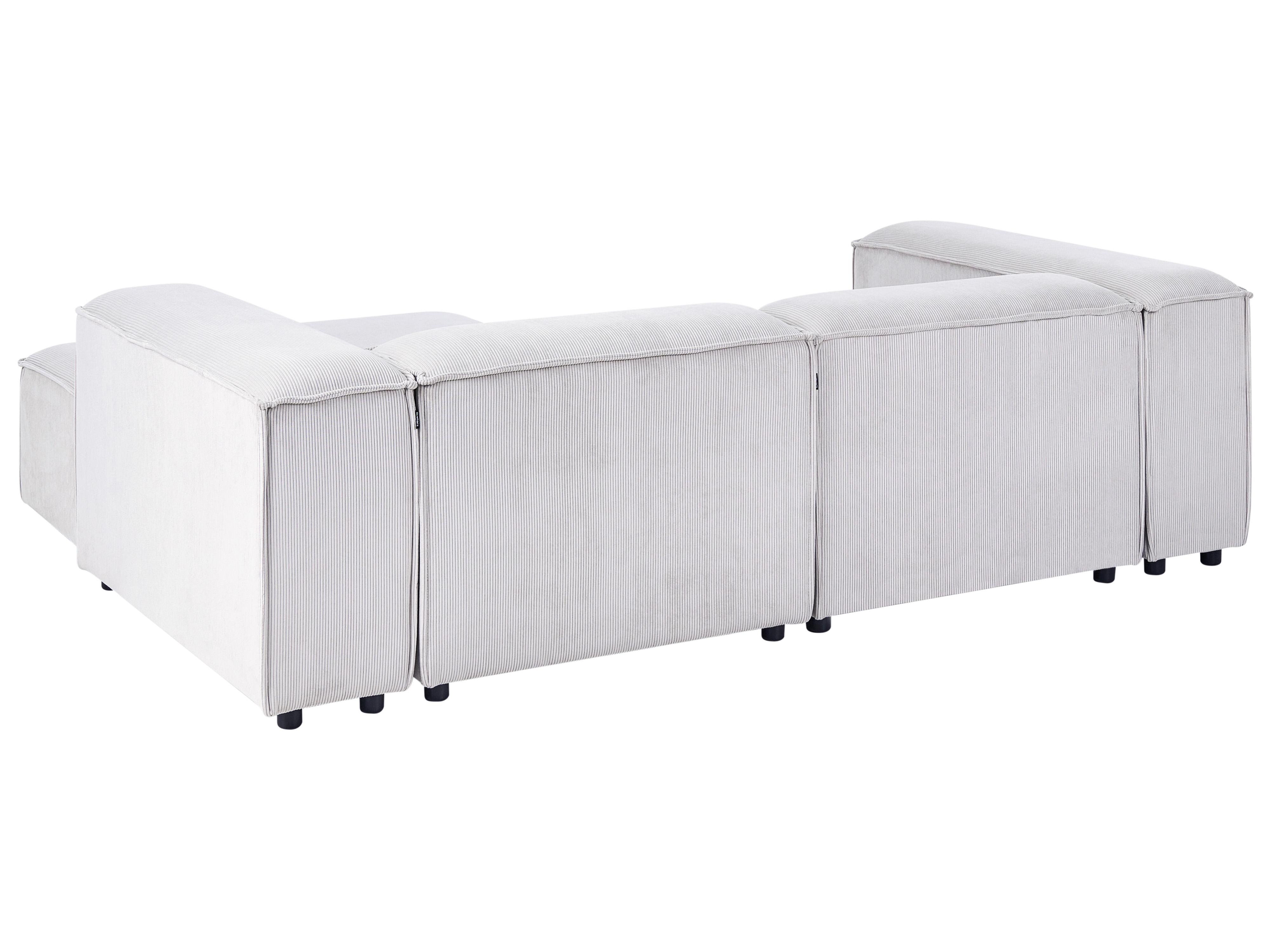 Modulaire hoekbank 3-zits ARDAL Corduroy Gebroken wit met ottomaan linkszijdig