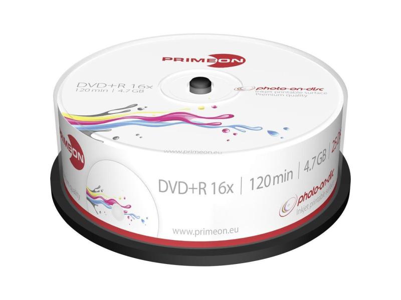 Primeon DVD R 4.7 GB, Spindel (25 Stück) DVD-Rohlinge mit 4,7 GB
