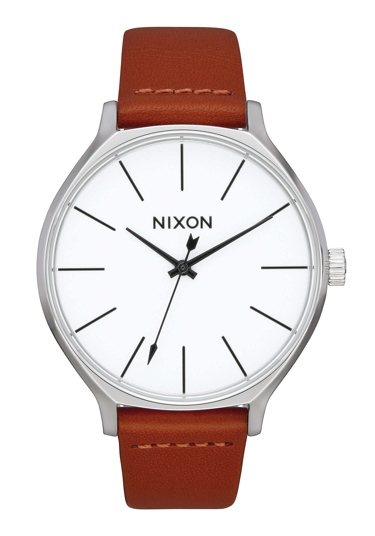 Nixon The Clique Leather Silver / Brown A1250-1113