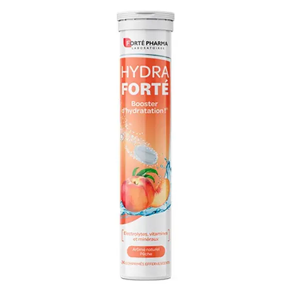 Forté Pharma HydraForté Hidratação Pêssego Eletrólitos Vitaminas Minerais 24 comprimidos