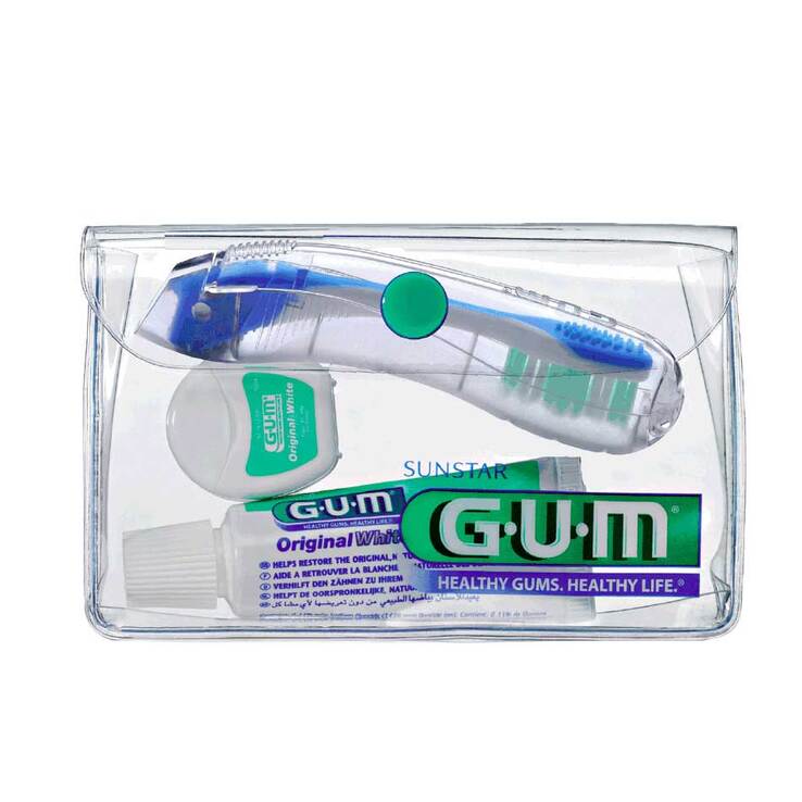 GUM Travel Kit Zahnbürste + Zahnseide + Zahnpasta, 1 St