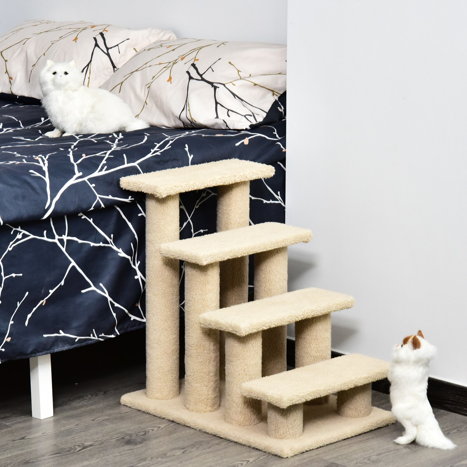 PawHut Katzentreppe mit 4 Stufen 63,5 x 43 x 60 cm