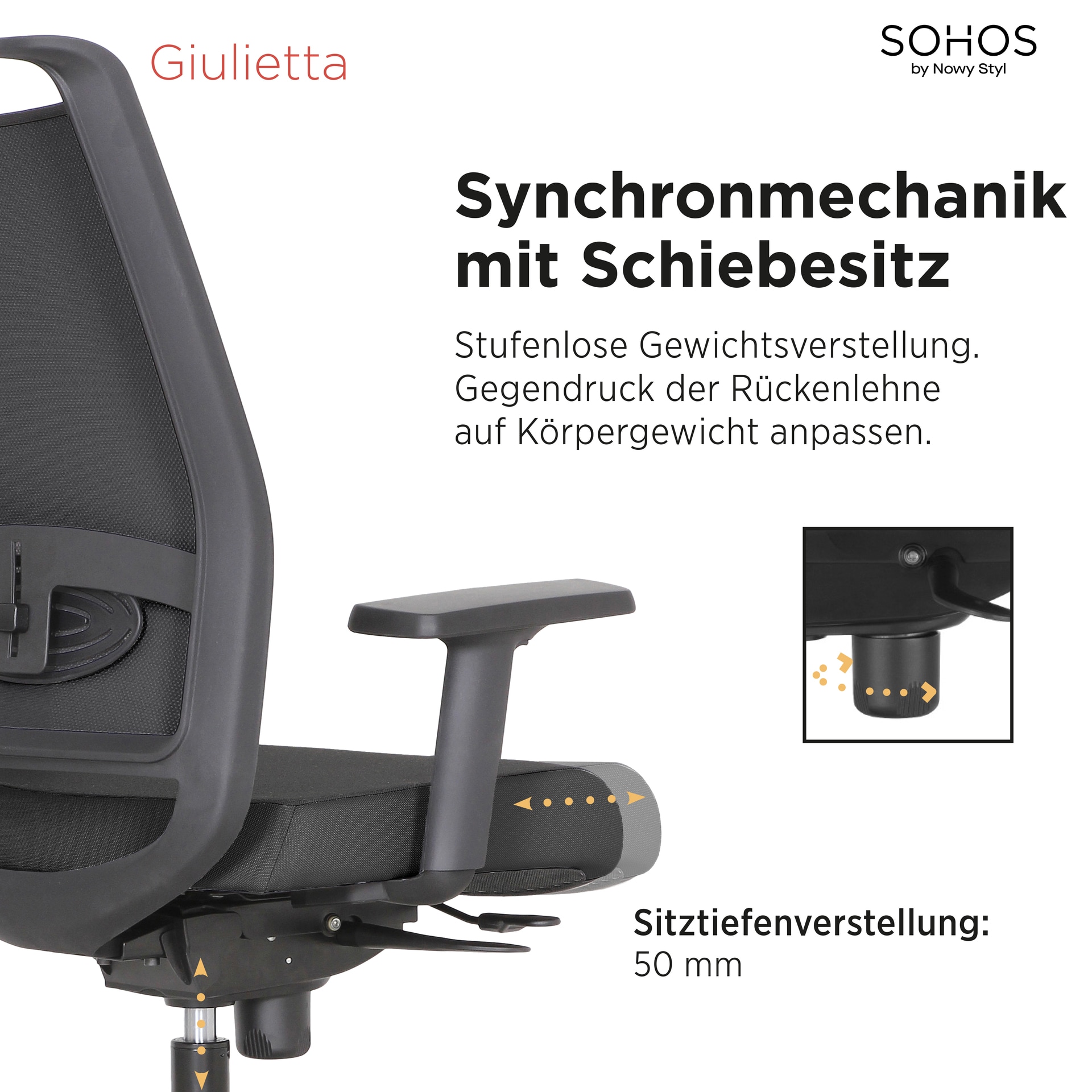 NOWY STYL Drehstuhl GIULIETTA schwarz