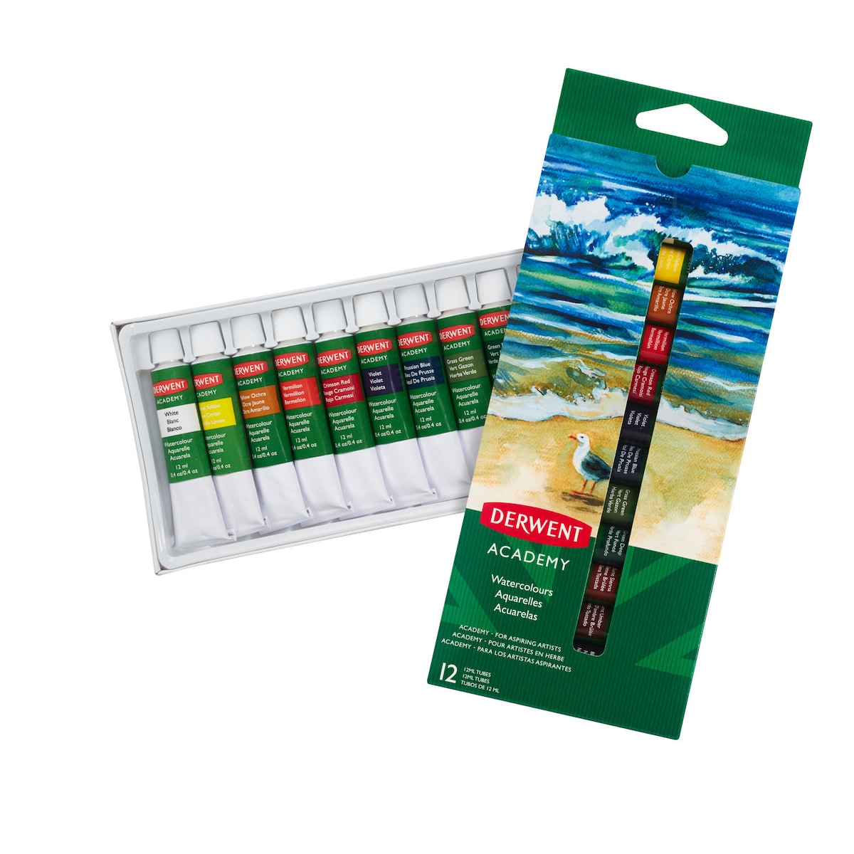 Derwent Academy Akvarellmaling 12ml 12 stk