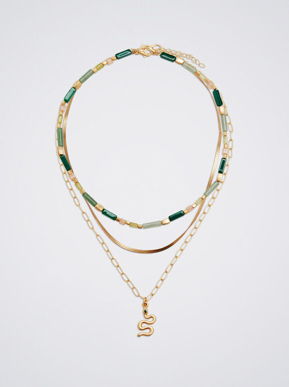 Conjunto de colar de cobra - Multicolorido
