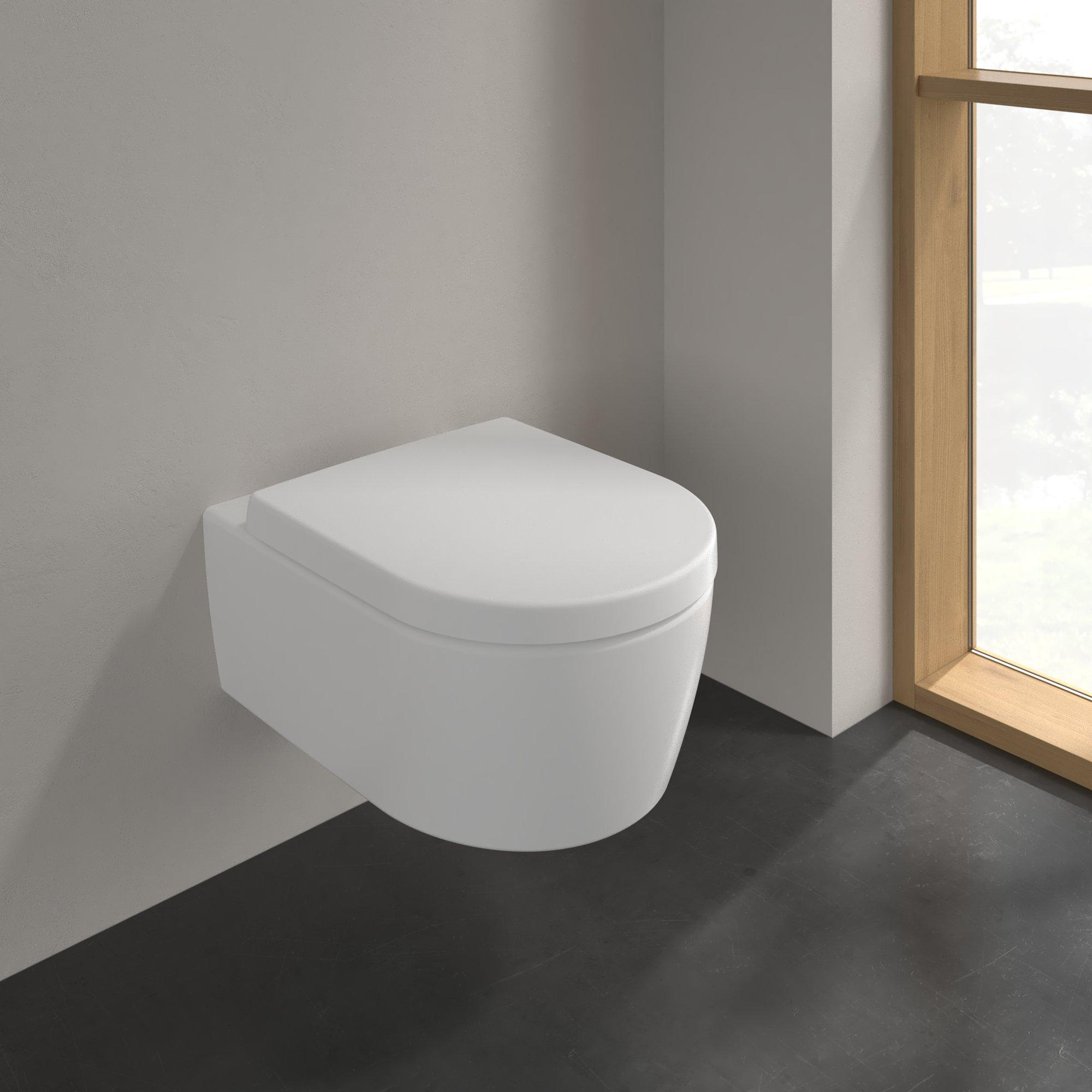 Villeroy & Boch Avento randloos toilet CeramicPlus met softclose zitting wit mat