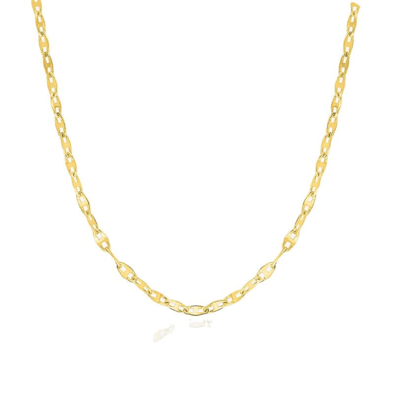 Collier 45 cm Mixte - Grain de café - Or 18 Carats - Largeur 2 mm