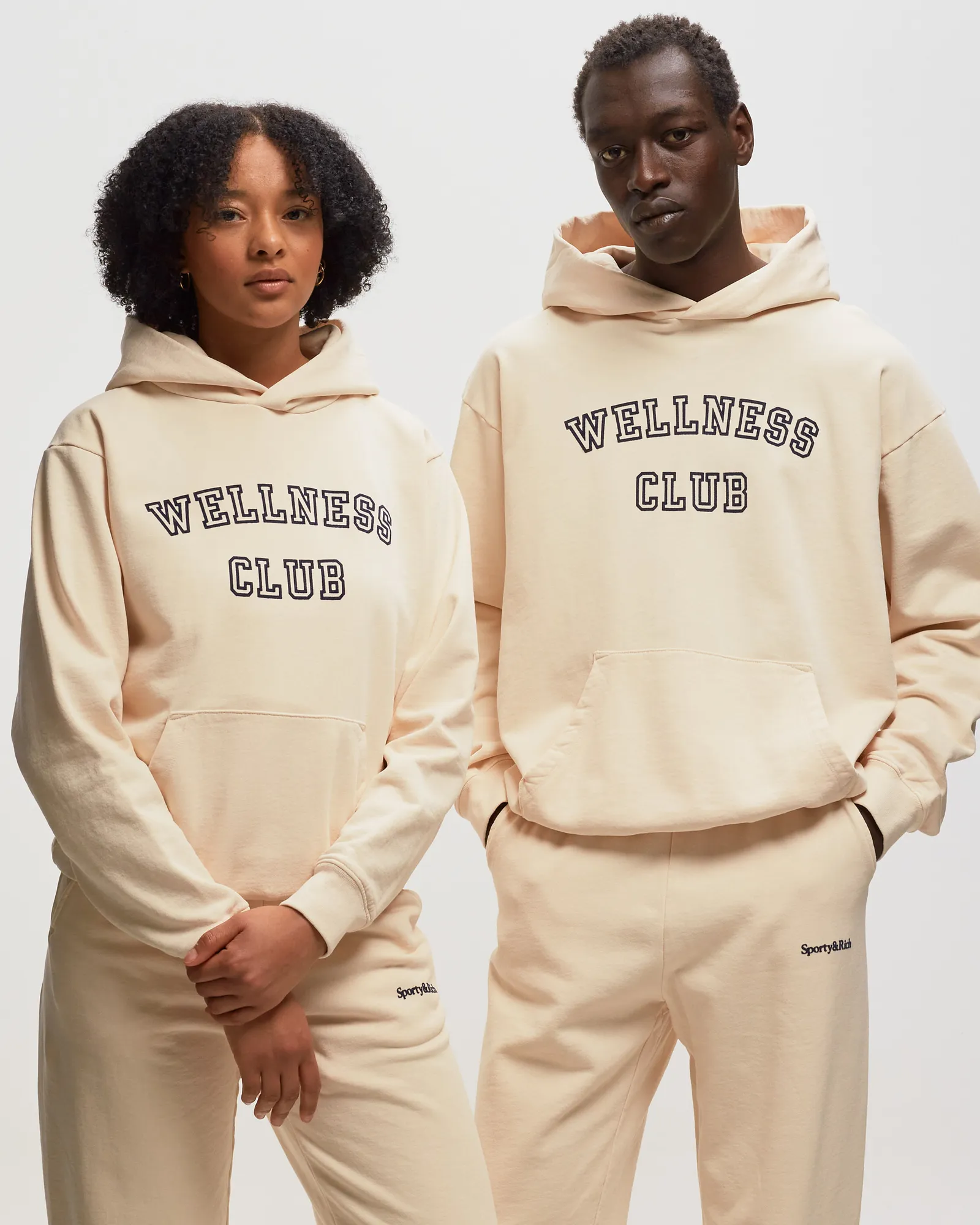 Sporty & Rich Wellness Club Flocked Hoodie