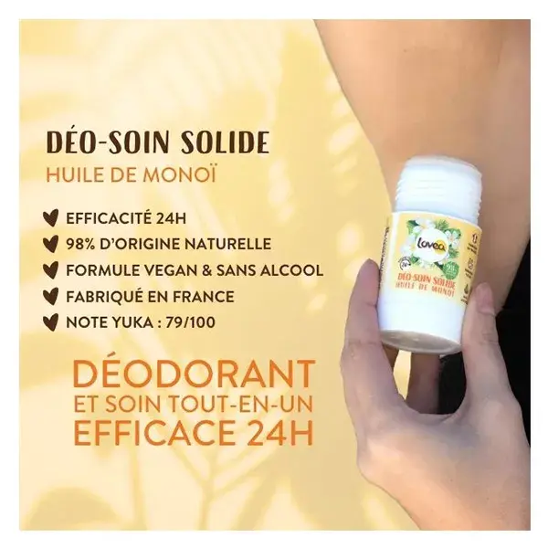Lovea - Desodorante - Solid Care - Desodorante - Óleo de Monoi - Eficácia 24h 50g